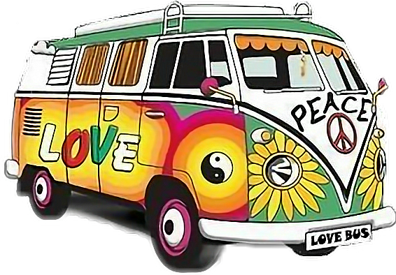 Hippie Bus Png - Hippie Bus Clipart (566x394), Png Download