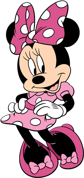 Image Result For Minnie Mouse In Pink Dress - Pink Minnie Mouse Clipart (300x584), Png Download
