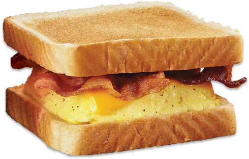 Bacon Toast Sandwich - Breakfast Sandwich On Toast (600x600), Png Download