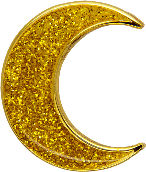 Moon Pin, Glitter Gold - Hambledon Gold Moon Pin (600x600), Png Download