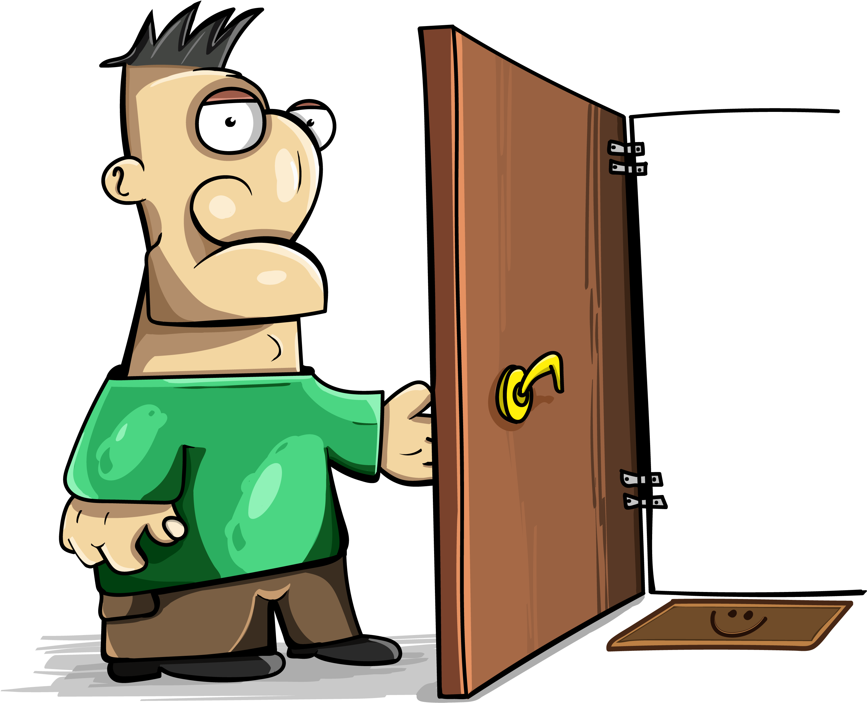 Sad Man Open Door - Door (3000x2815), Png Download