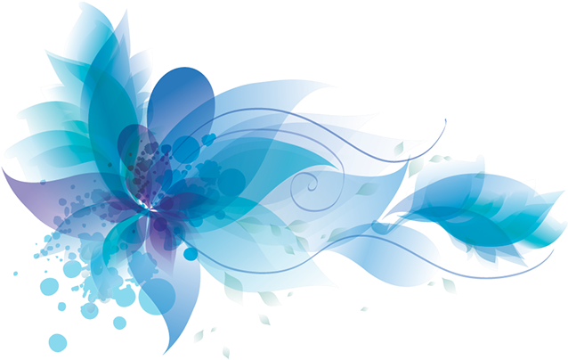 H0ly - Watercolor Flowers Blue Png (651x410), Png Download