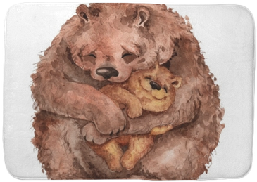Mama Bear And Baby Bear - Watercolor Mama Bear (400x400), Png Download
