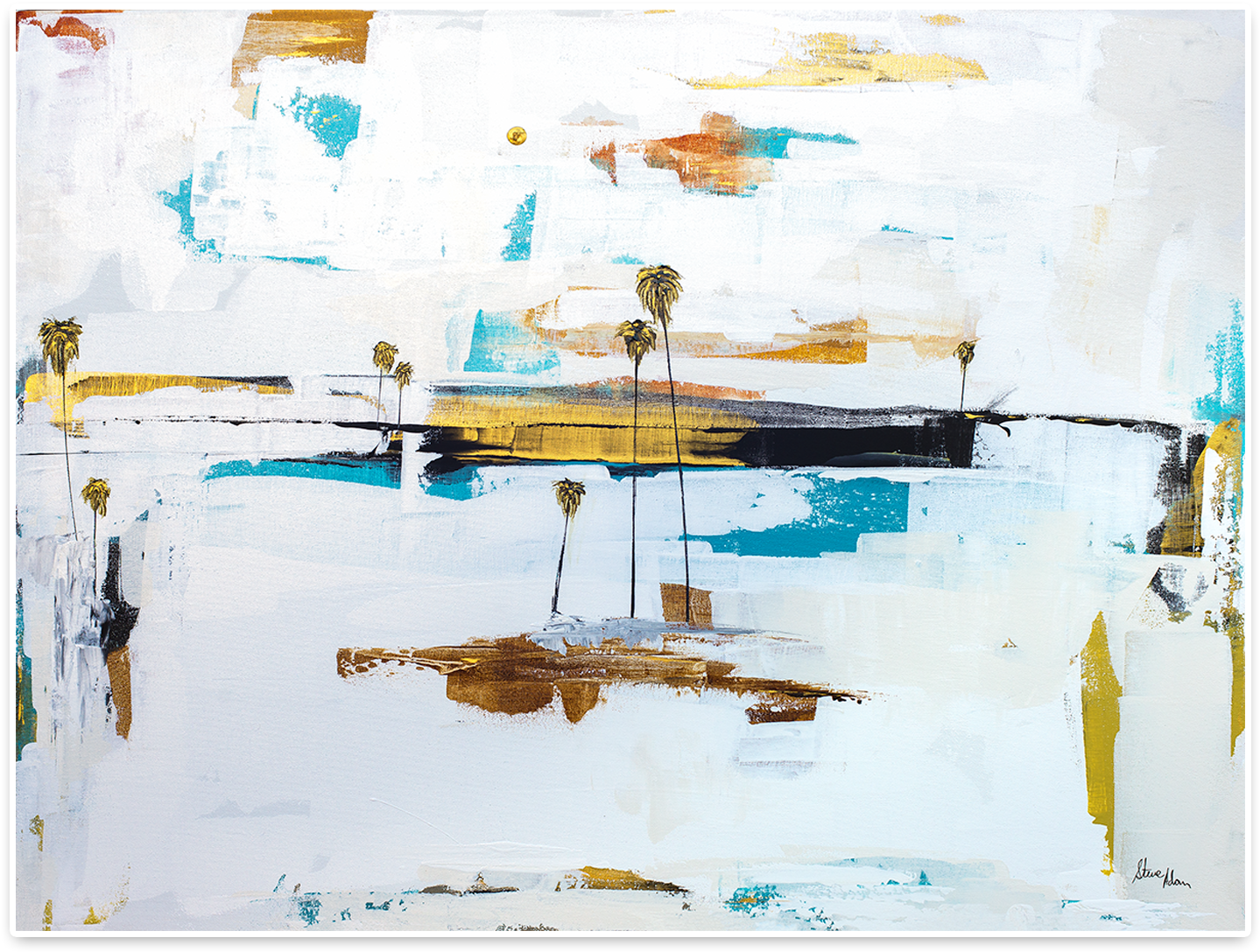 Dreamy And Surreal Palm Trees - Painting (1500x1200), Png Download