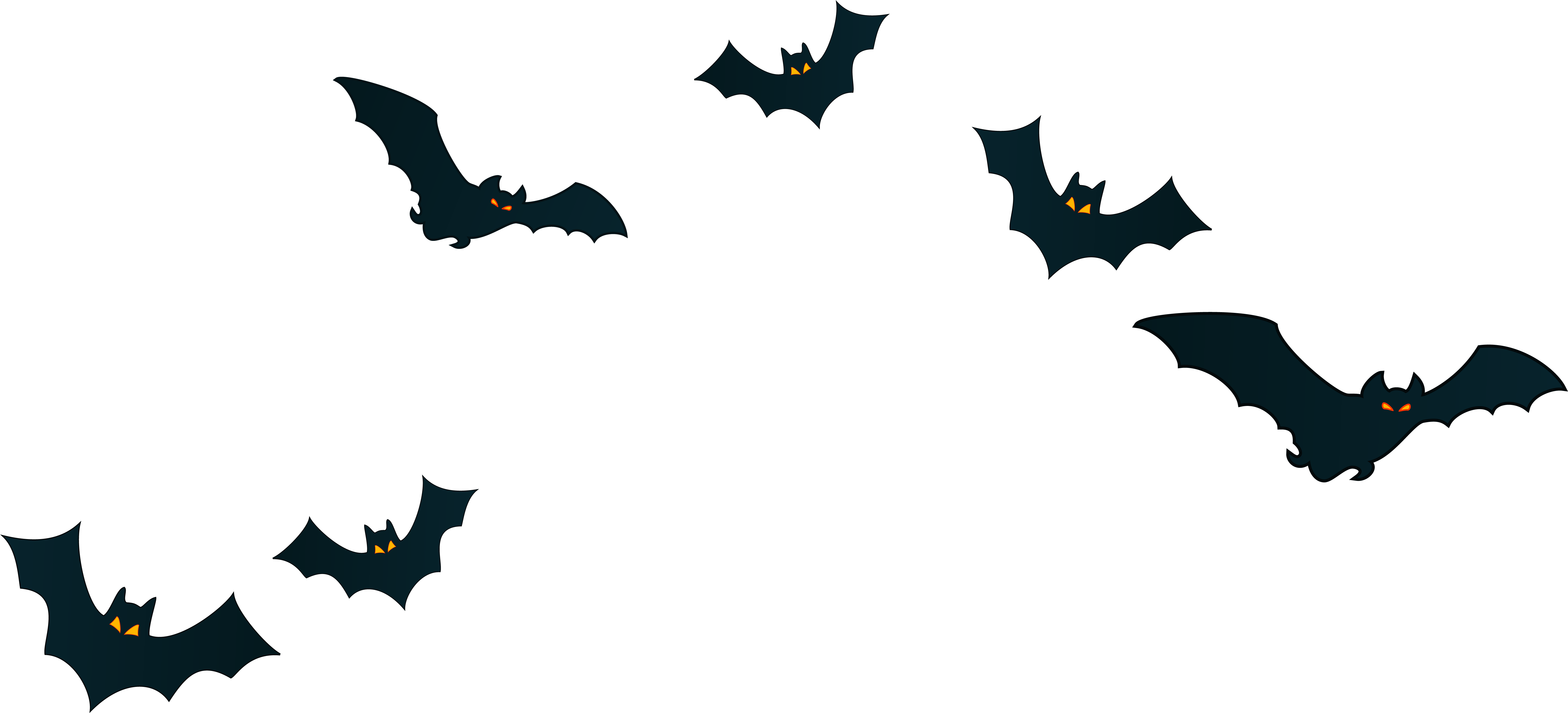 Halloween Bats Decor Png Clipart Image - Halloween Clipart Transparent Background (6327x2949), Png Download