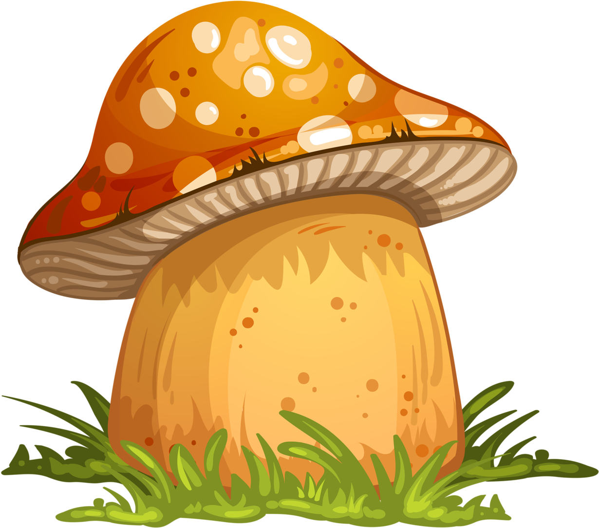 Png Download Gnome Clipart Colorful Mushroom Free On - Mushroom Cartoon (1280x1121), Png Download