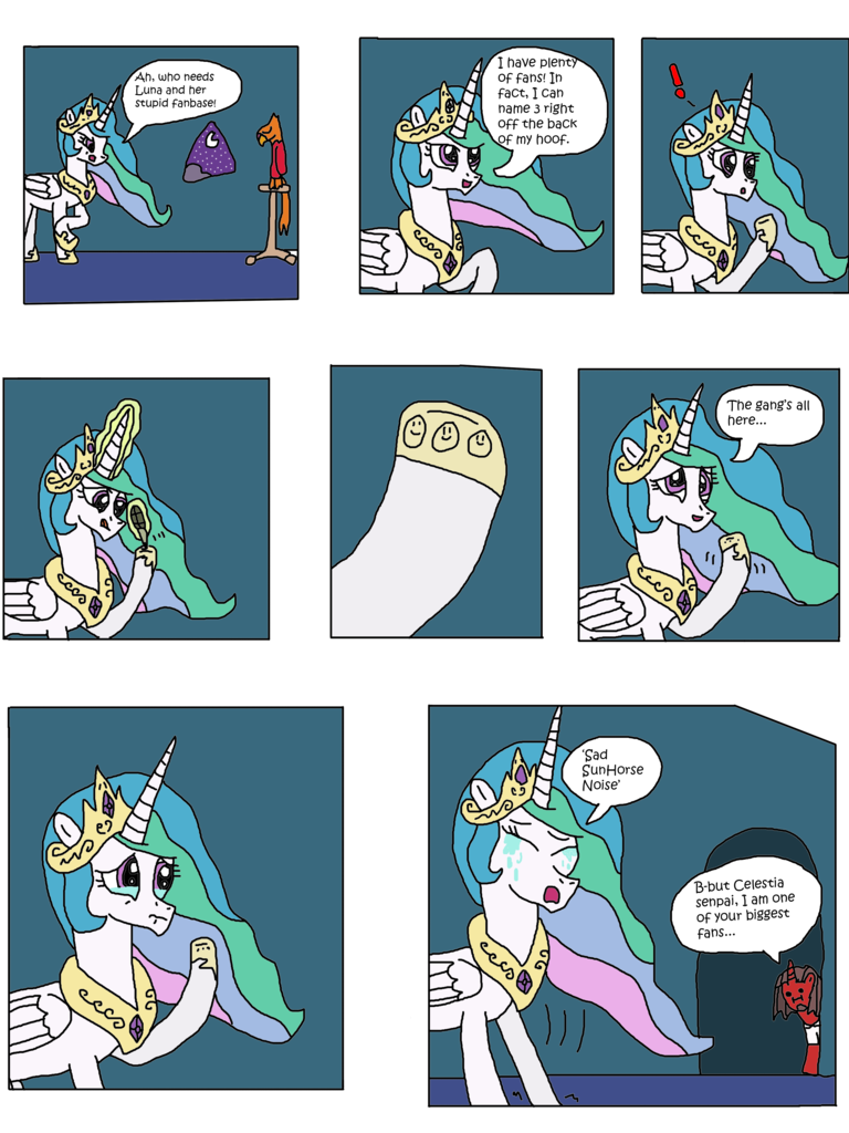 Supahdonarudo, Comic, Crying, Depressedia Clipart Freeuse - Princess Celestia (768x1024), Png Download