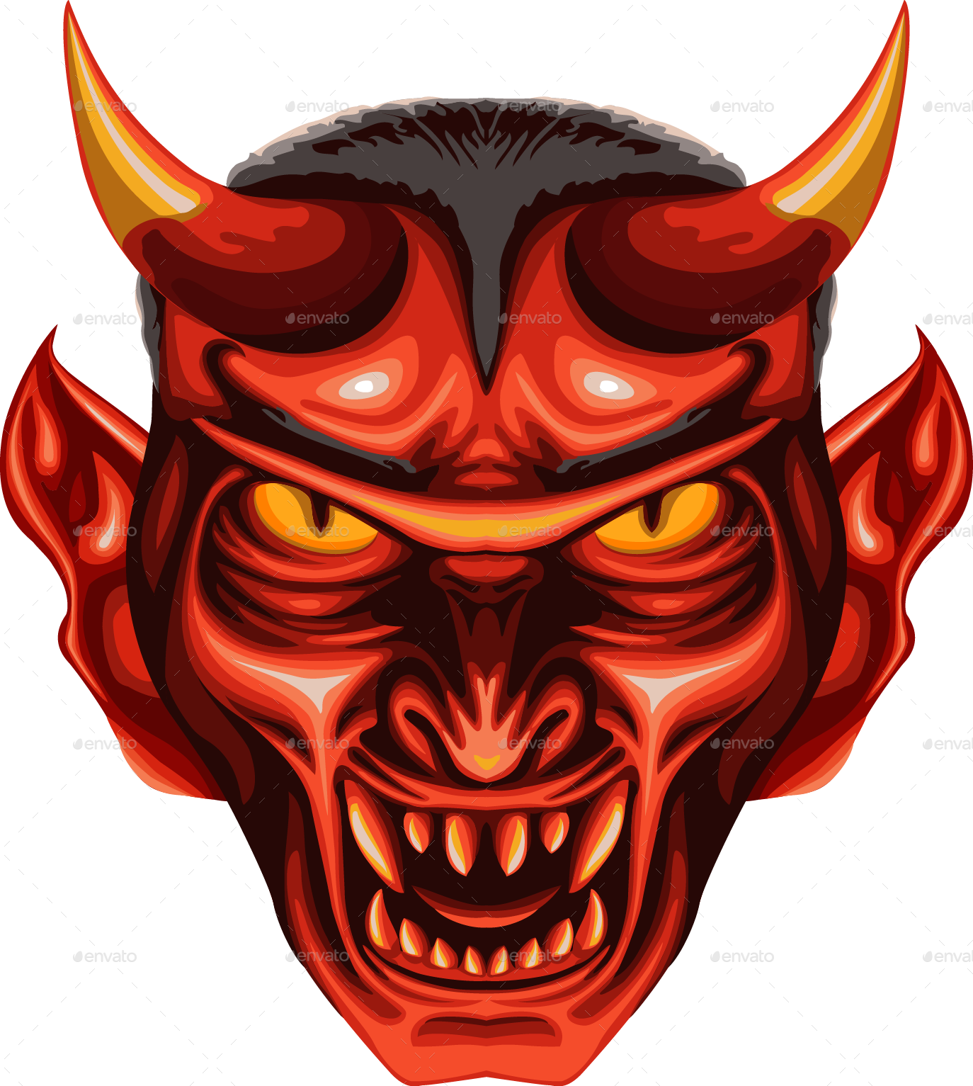 Devil Face Png Photos - Demonic Devil Png (1374x1533), Png Download