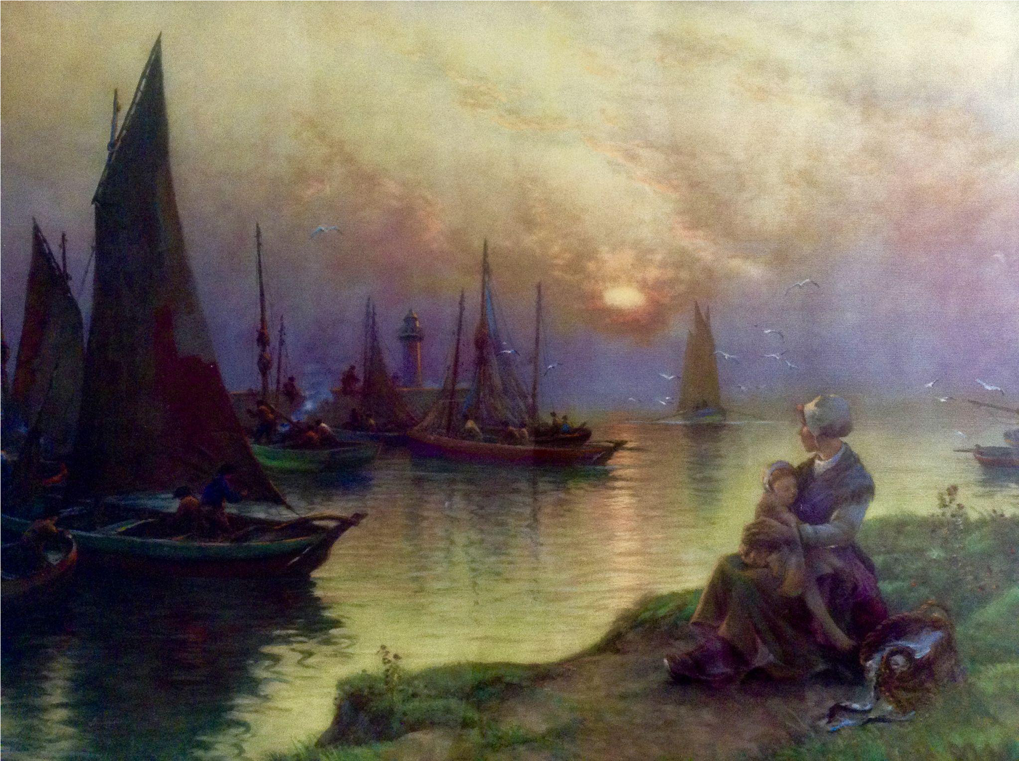 Georges Maroniez, Awaiting His Return, 1930's Lithograph - Lithography (2048x2048), Png Download