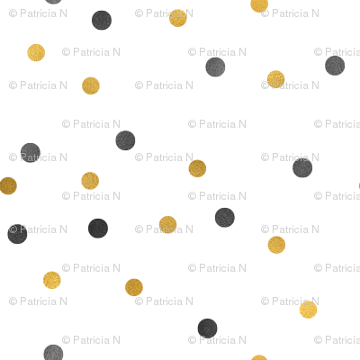 Black Gold Confetti Dots - Gold (400x400), Png Download