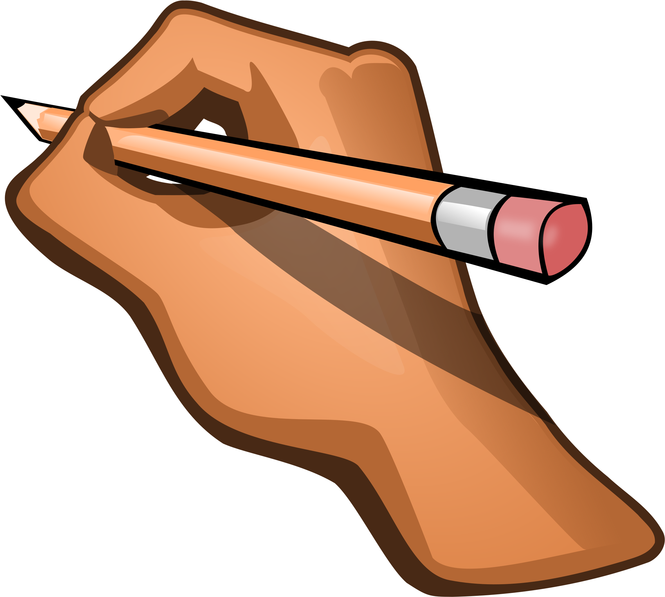 Pencil - Hand Holding Pencil Clipart (2400x2400), Png Download