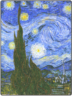 Van Gogh Starry Night Tree Blanket - Van Gogh Starry Night (500x500), Png Download