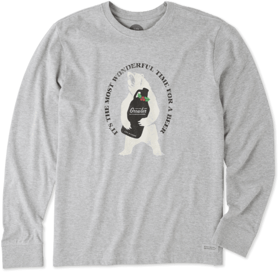 Men's Wonderful Time For A Beer Long Sleeve Crusher - Sweatshirt (570x570), Png Download