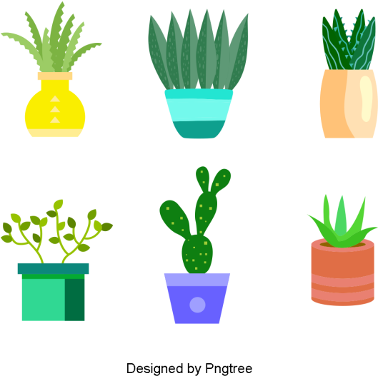 Cartoon Hand-painted Simple Flower Pot Flower Design, - Design (640x640), Png Download