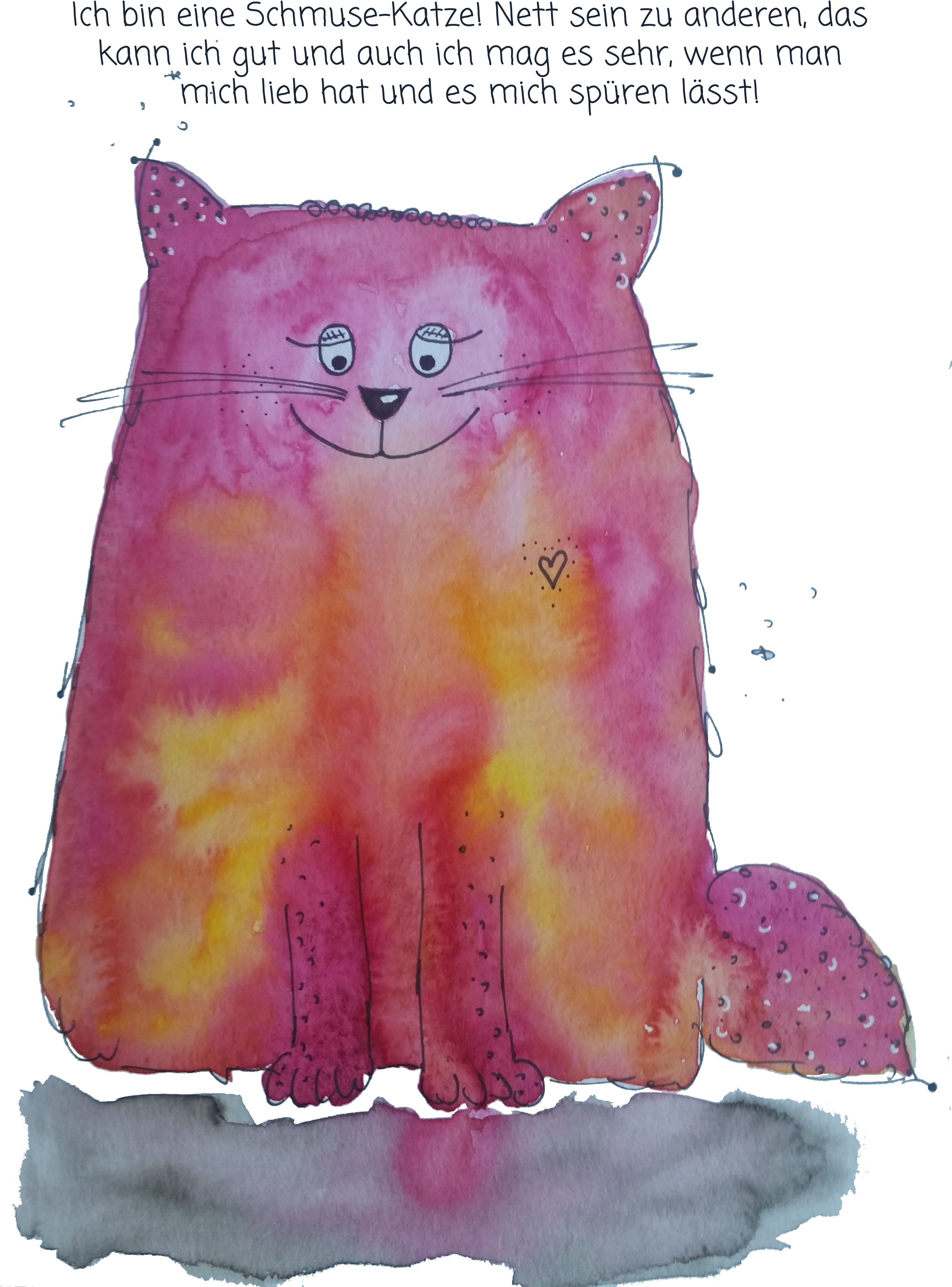 Schmuse Katze Kraftkarte Für Kinder - Squitten (2953x4247), Png Download
