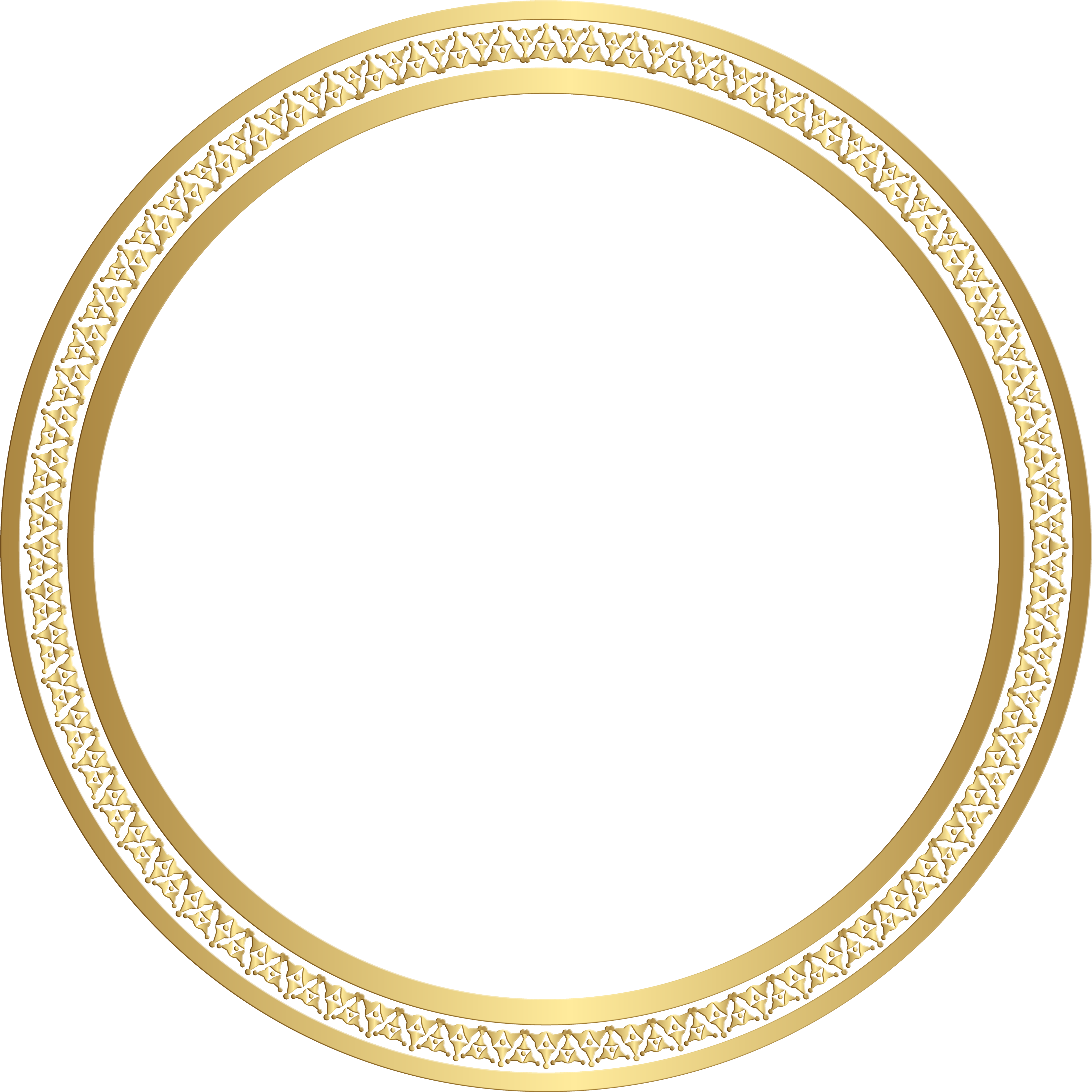 Round Frame Gold Clip - Picture Frame (4500x4481), Png Download