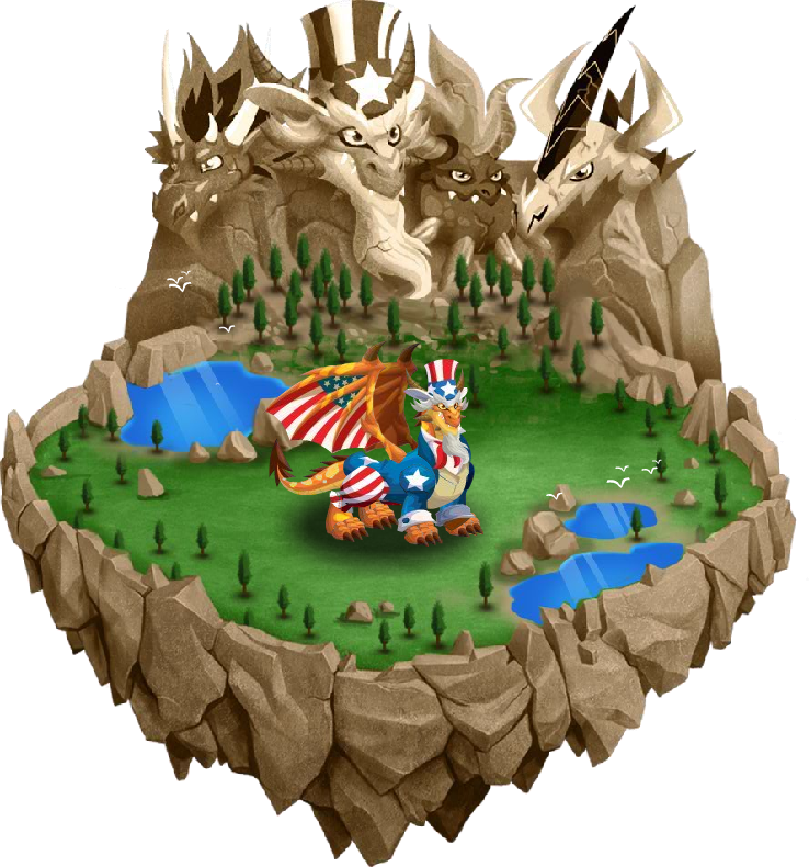 Unknown, Unknown, Island American 1, Uncle Sam - Dragon City (738x790), Png Download