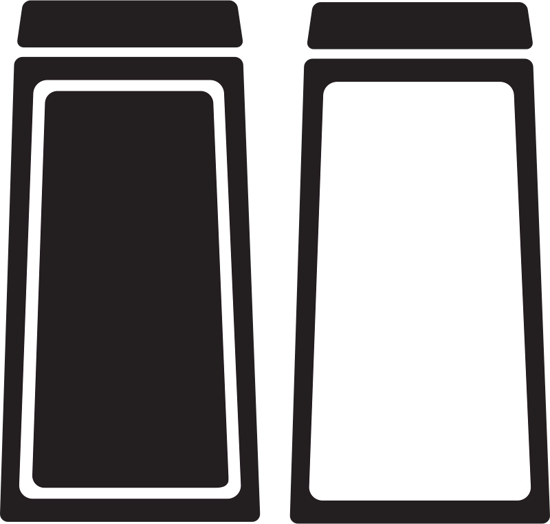 Icons In The Kitchen - Salt And Pepper Shakers Silhouette (800x763), Png Download
