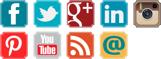 Free Retro Social Media Icons - Logo Social Networks Png (573x242), Png Download