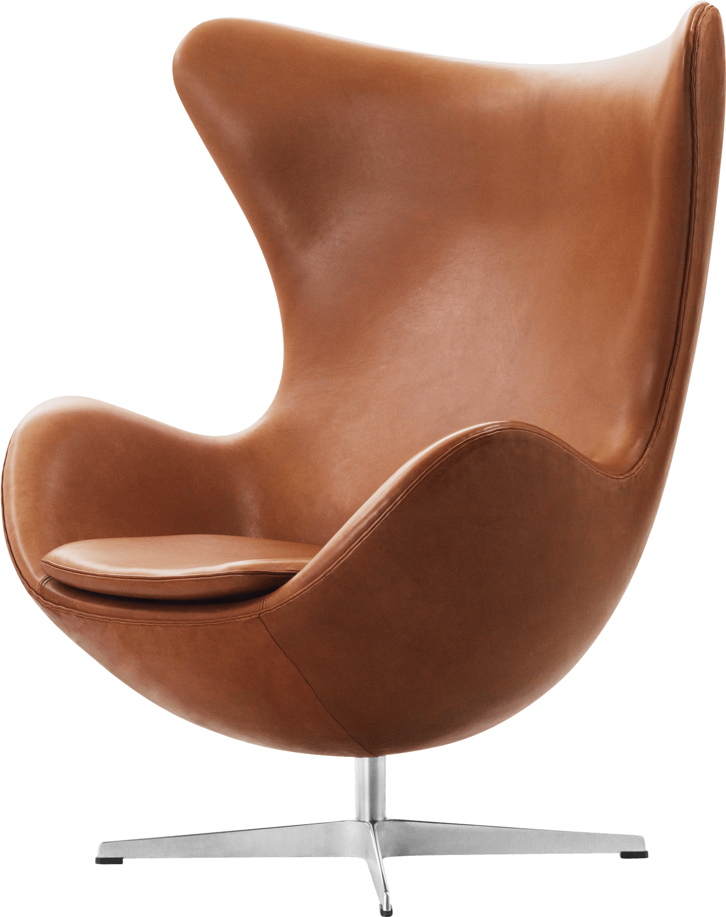 Egg Easy Chair Arne Jacobsen Elegance Walnut Leather - Egg Chair Fritz Hansen (1600x1840), Png Download