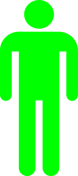 Graphic Man Green Clip Art At Clker Com - Green Stick Figure (264x598), Png Download