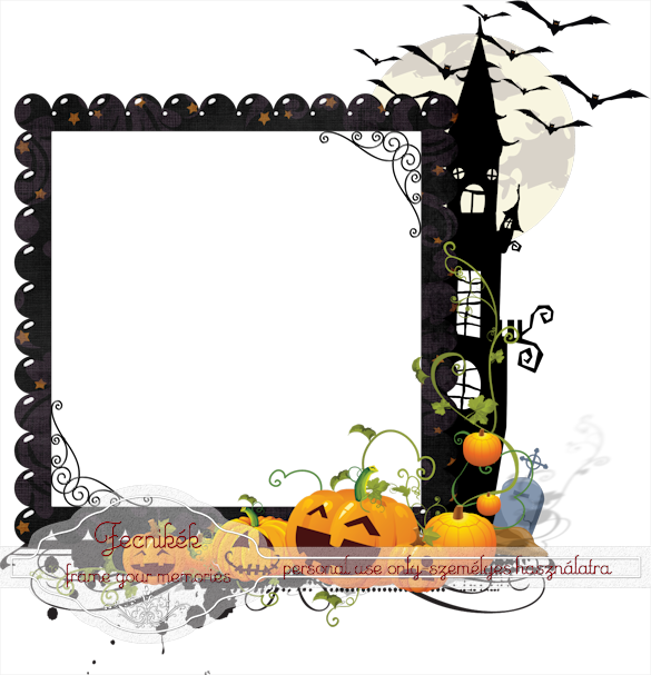 Castle Halloween Frame - Trick Or Treat Halloween Picture Frame (585x607), Png Download