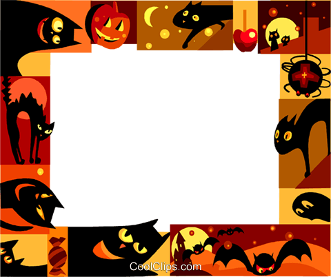 Halloween Frame Royalty Free Vector Clip Art Illustration - Alt Attribute (480x402), Png Download