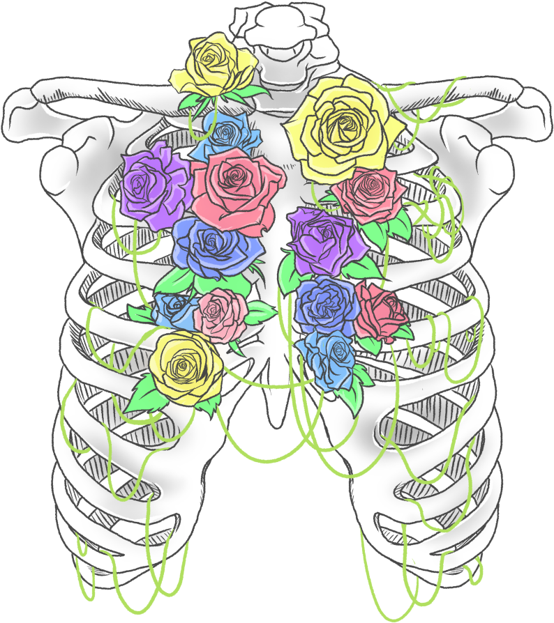 Svg Freeuse Download Pastel By Draikinator On Deviantart - Rib Cage In Flower (801x900), Png Download