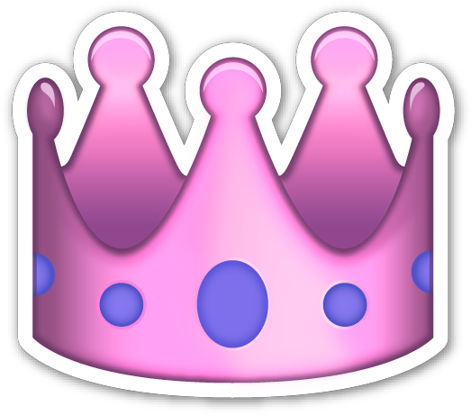 Emoji Coroa Crown Tumblr Overlay Pink Pinkoverlay - Pink Crown Emoji (531x469), Png Download