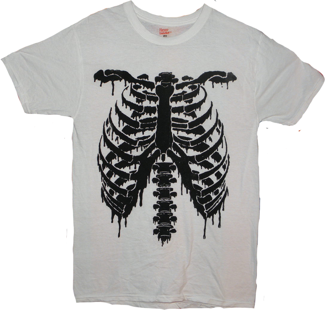 Image Of The Rib Cage Shirt - T-shirt (1092x1032), Png Download