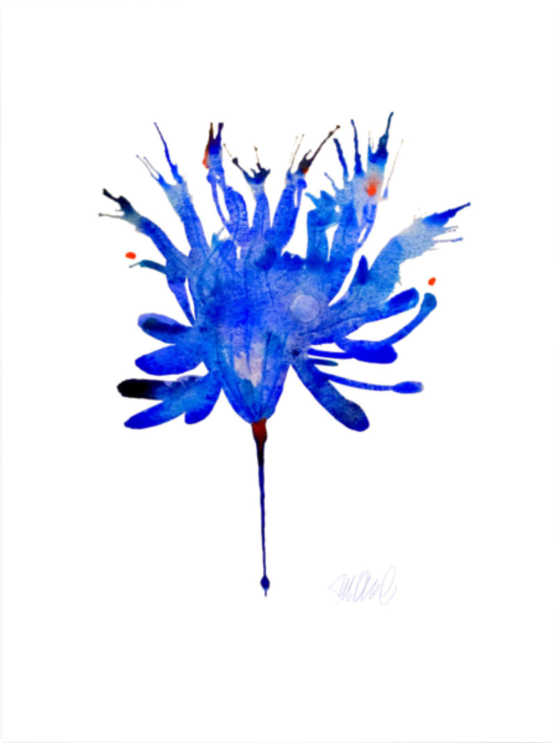 Blue Bird Botanical Print - Floral Design (2048x2732), Png Download