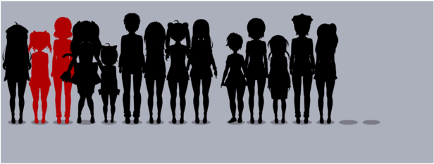 Danganronpa Rp Students 3 - Silhouette (640x307), Png Download
