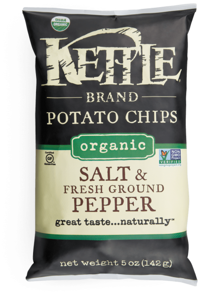 Salt & Fresh Ground Pepper Organic Potato Chips - Kettle Organic Potato Chips (500x649), Png Download