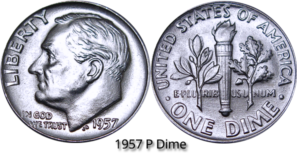 1957 Dime - Us Dime (600x325), Png Download