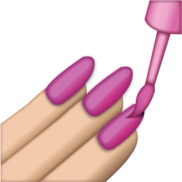 Download Pink Nail Polish Emoji Icon - Nail Polish Emoji (480x480), Png Download
