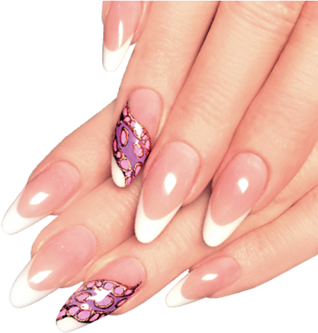 Acrylic Nail Extensions - Long Acrylic Nails Png (560x480), Png Download
