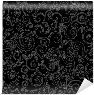 Seamless Black And White Swirl Pattern Wall Mural • - Wallet (400x400), Png Download