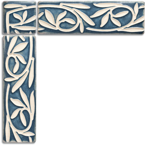 Willow Border, Ivy - Denim (480x480), Png Download