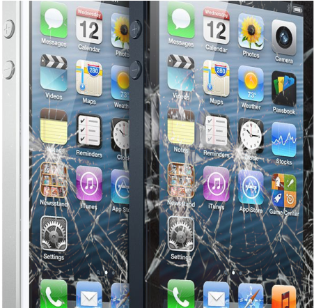 Broken Iphone 5 - Iphone 5 Screen Replacement (700x441), Png Download