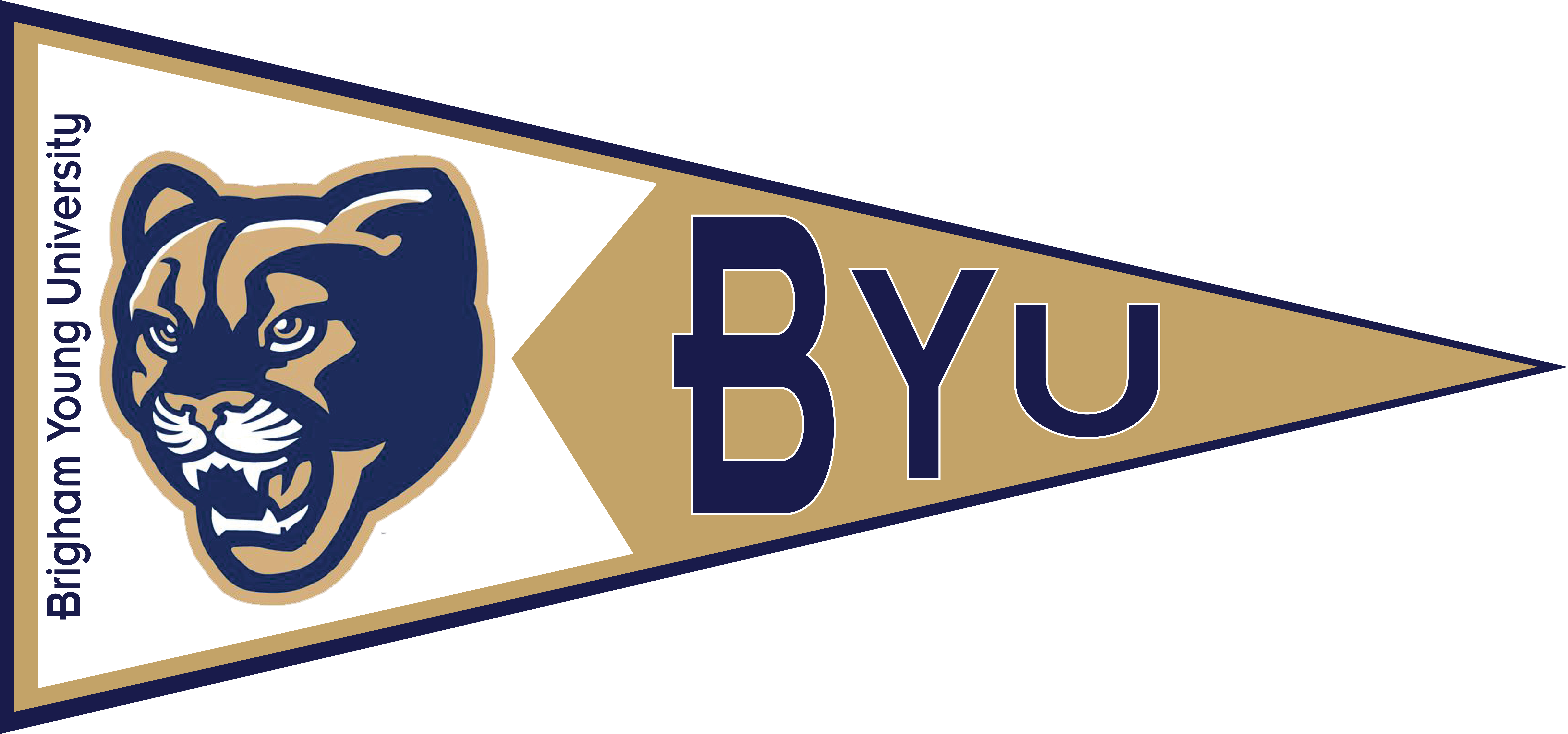 Brigham Young University Pennant - Clearsnap Color Box Brigham Young University Decor (10000x4682), Png Download