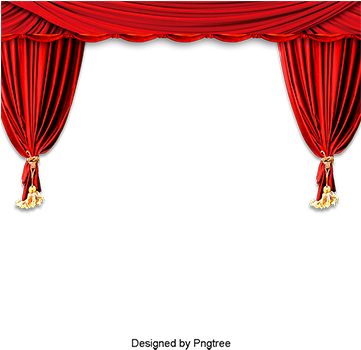 Stage Curtain, Stage Clipart, Red, Curtain Png Image - Portable Network Graphics (360x360), Png Download
