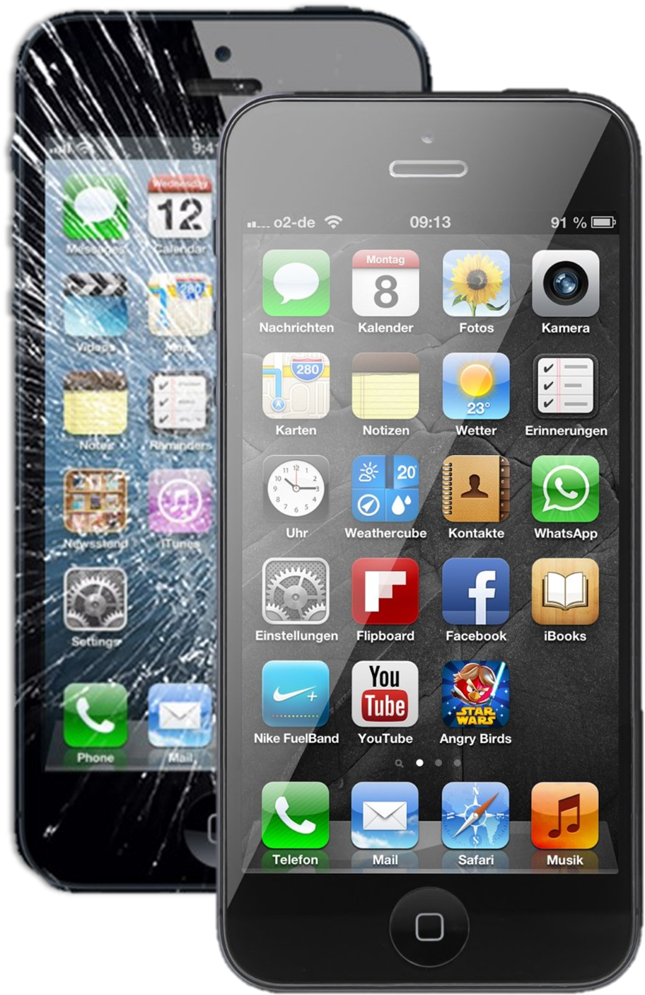 Iphone Broken & Fixed (966x1447), Png Download