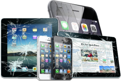 All Our Phone Repair Services Come With One Year Warranty, - Broken Iphone And Ipad (525x338), Png Download