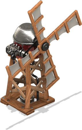 Silver Windmill - Wood (285x449), Png Download