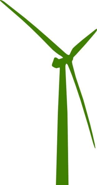 Windmill Clipart Green - Wind Turbine Clip Art (312x592), Png Download