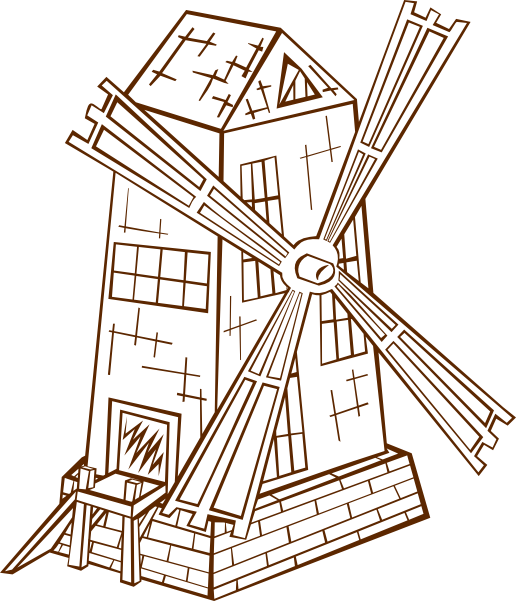 Original Png Clip Art File Windmill Svg Images Downloading (516x601), Png Download