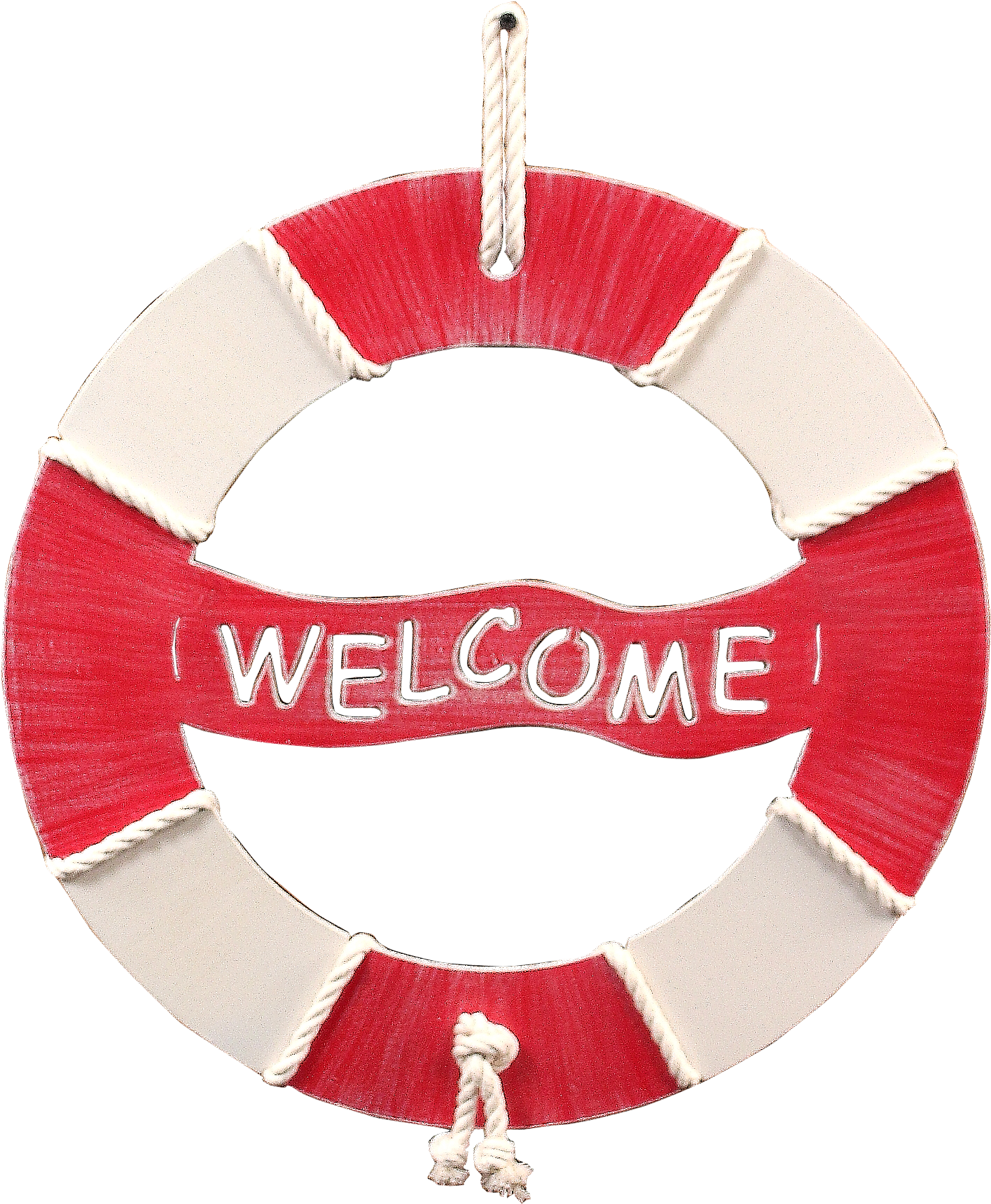 Nude/classic Red Welcome Life Preserver Wall Art (1500x2100), Png Download