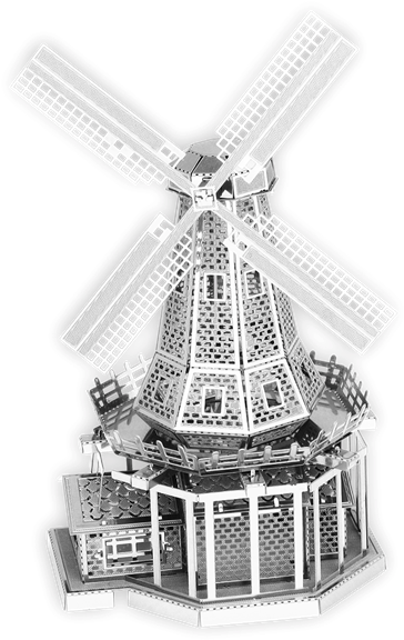 Picture Of Windmill - Fascinations Metal Earth Windmill 3 D Metal Model Kit (620x619), Png Download