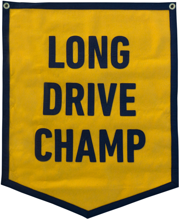 Long Drive Champ Hand Stitched Pennant (900x898), Png Download