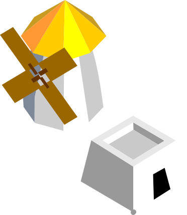 Windmill 2 - Polytopia Sawmill Level 8 (372x429), Png Download